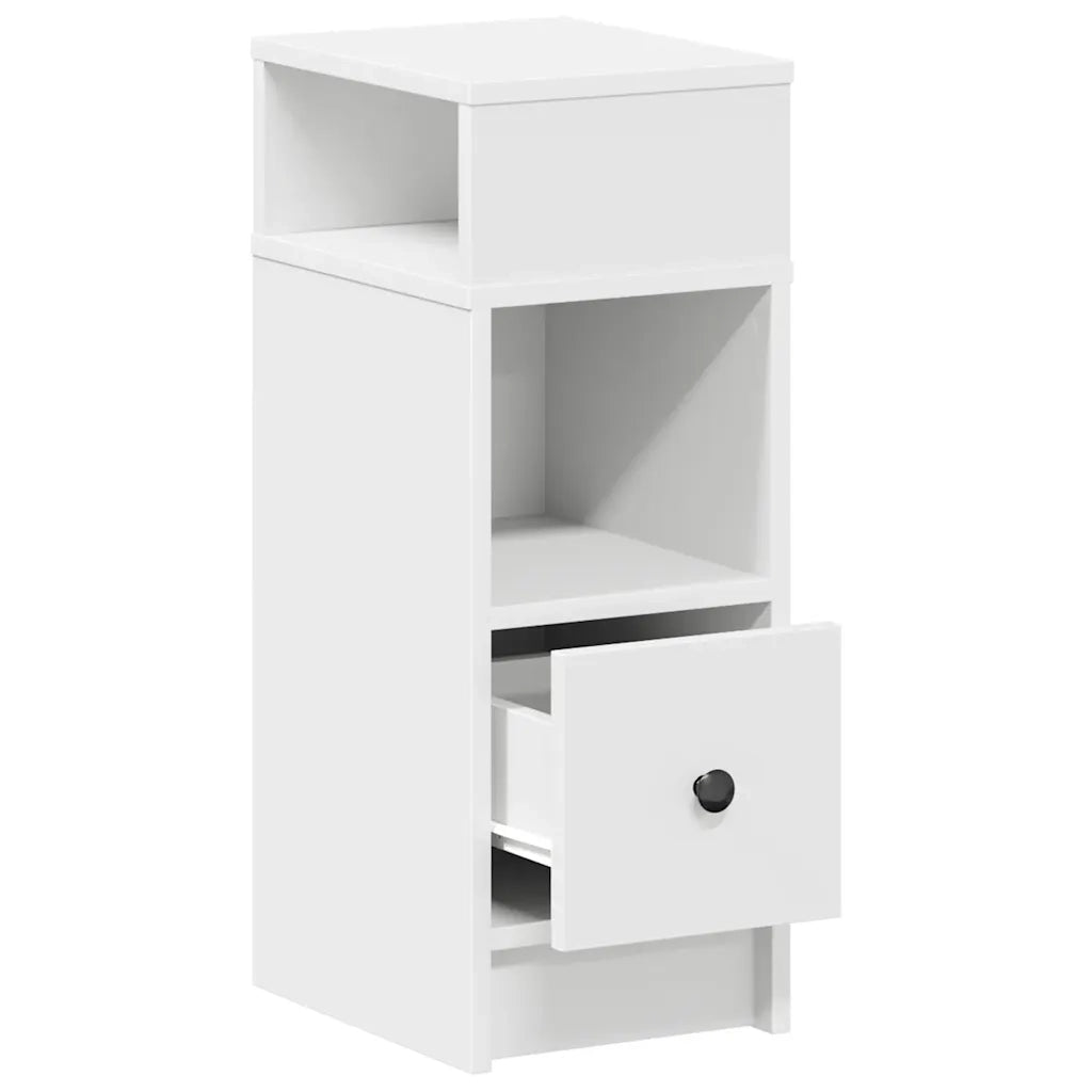 Comodini 2 pz con Cassetto Bianchi 25x31x66 cm 858615