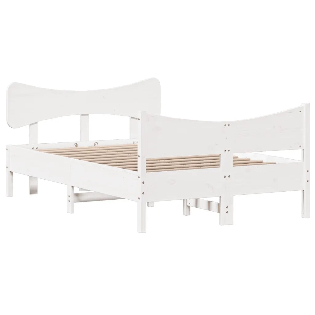vidaXL Letto senza Materasso Bianco 120x190 cm Legno Massello di Pino
