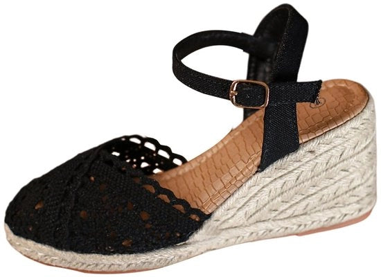 Sandali per donna - Cinturino regolabile - Sandali robusti - Sandali con cinturino - Sandali comodi - Zoccoli in lino - Sandali estivi