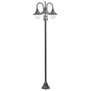 Lampada da terra da giardino E27 220 cm alluminio 3 lanterne marrone bronzo 02_0042541