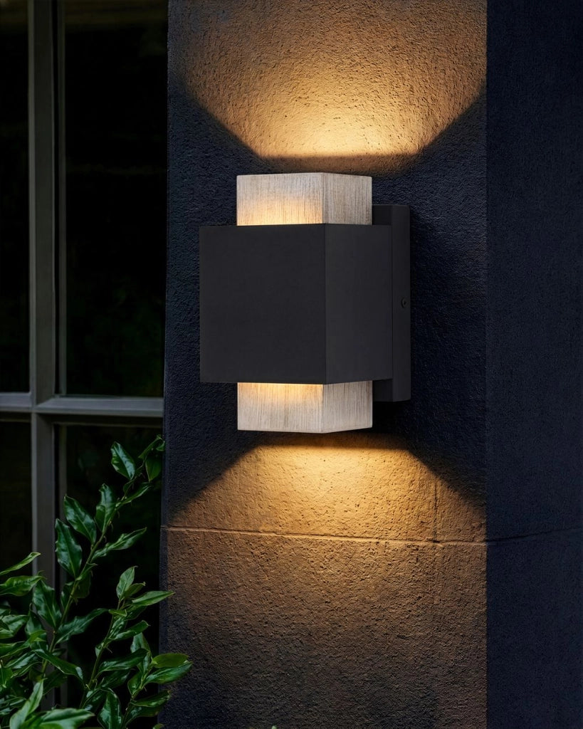 Lampada da parete da esterno a LED in metallo per porta d'ingresso e portico nero stile tradizionale