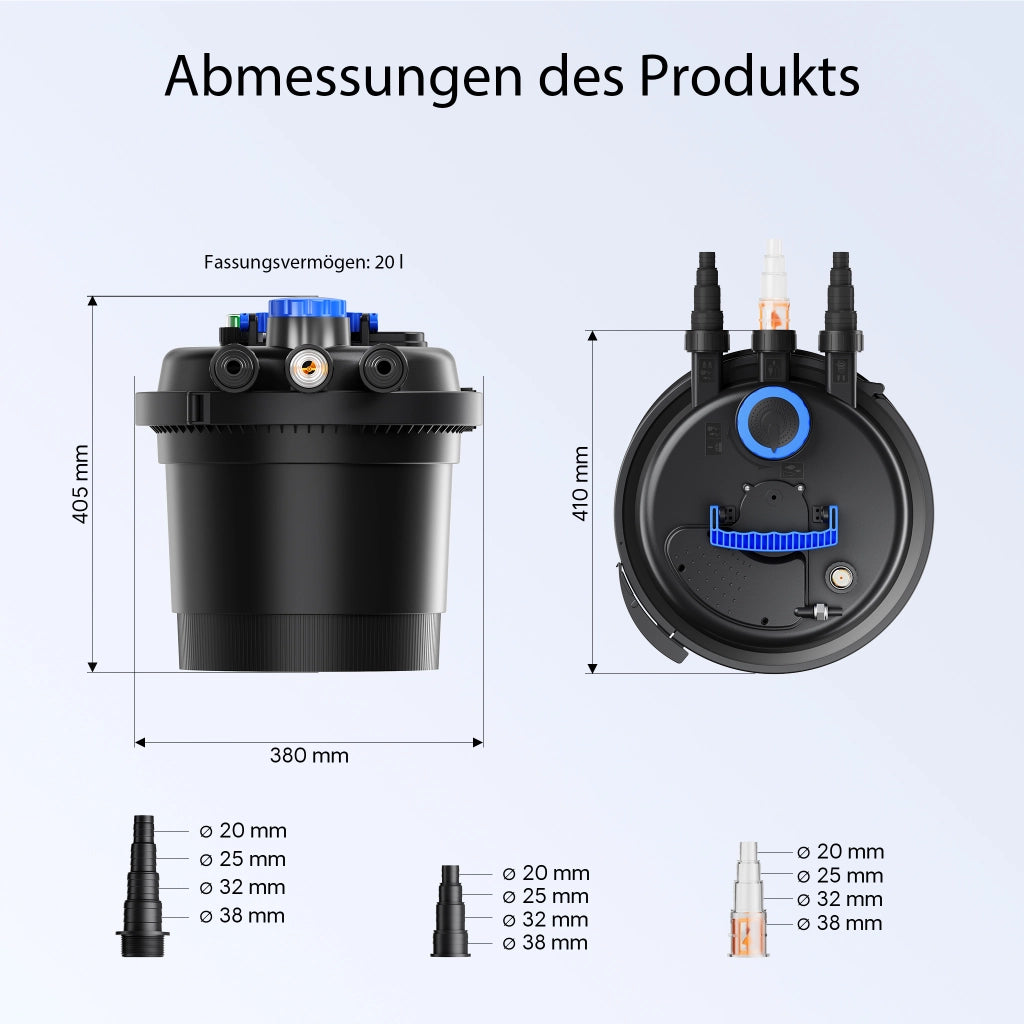 CPF-180 Filtro a pressione per laghetto con UVC da 11 W per 6.000 l