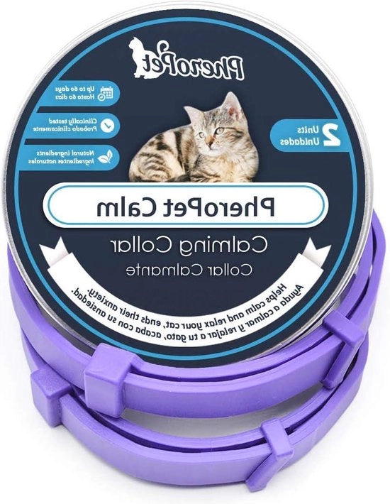 Cinturino per gatto con effetto anti-stress - Flessibile - A lungo termine - Ingredienti naturali - Feromoni per gatto con Citronella e Lavanda - Durata fino a 120 giorni