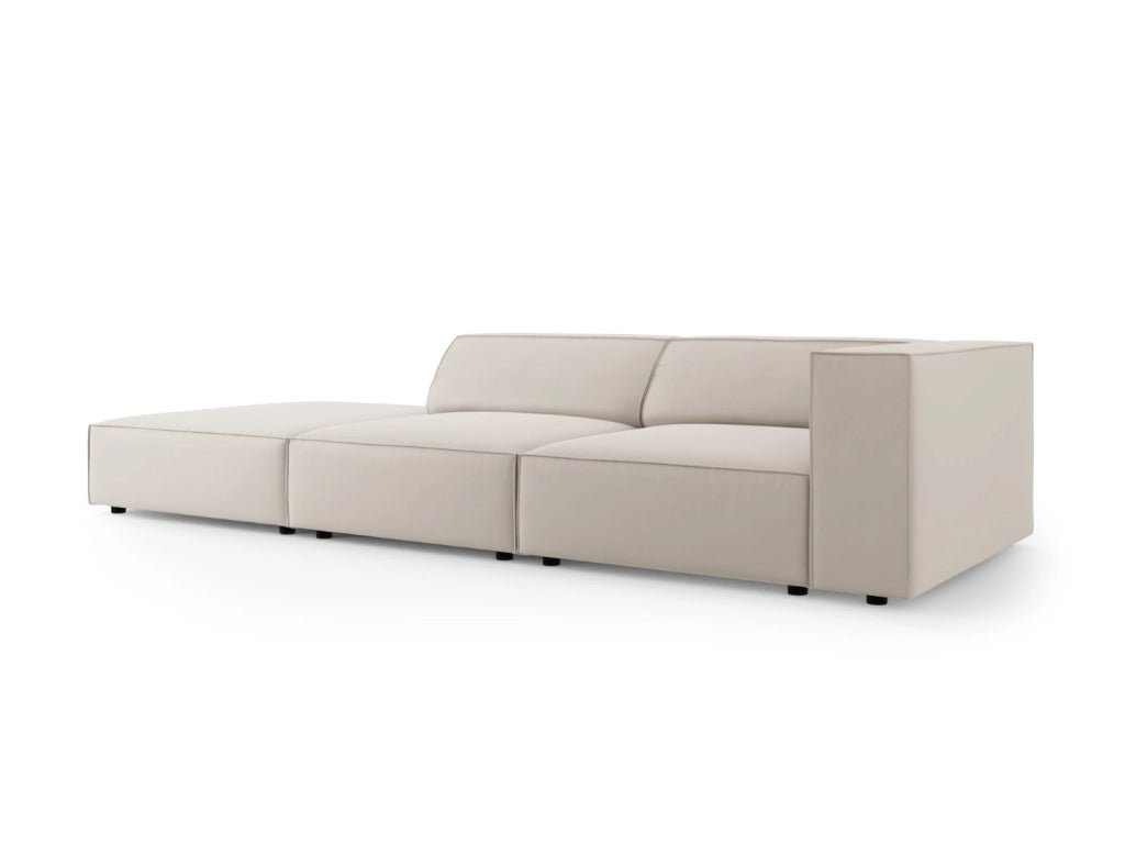 Cosmopolitan Design - Divano sinistro "Arendal" 4 posti in velluto ecru 