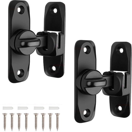 Chiusura a scatto 90/180 gradi - Bloccaggio di sicurezza per stanza di fieno, giardino, bagno, armadio e porta scorrevole - 2 pezzi