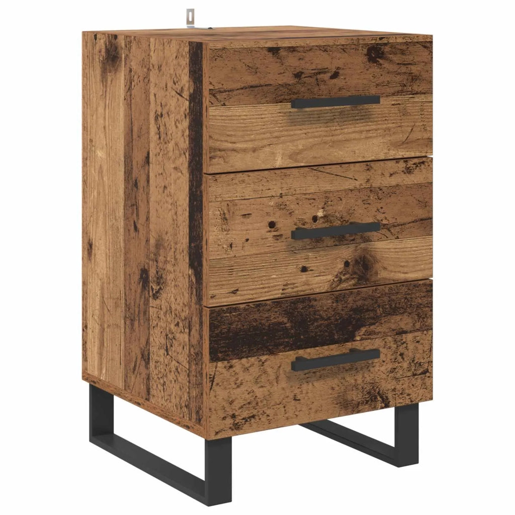 Armadio da Notte con cassetto Legno vecchio 40 x 40 x 66 cm