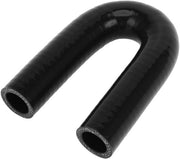 Slang in Silicone 180 Gradi - Nero - Diametro Interno 22 mm - Lunghezza 120 mm - Tessuto a Doppia Trama - Resistente alle Alte Temperature fino a 300 ℃ - Slang di Raffreddamento