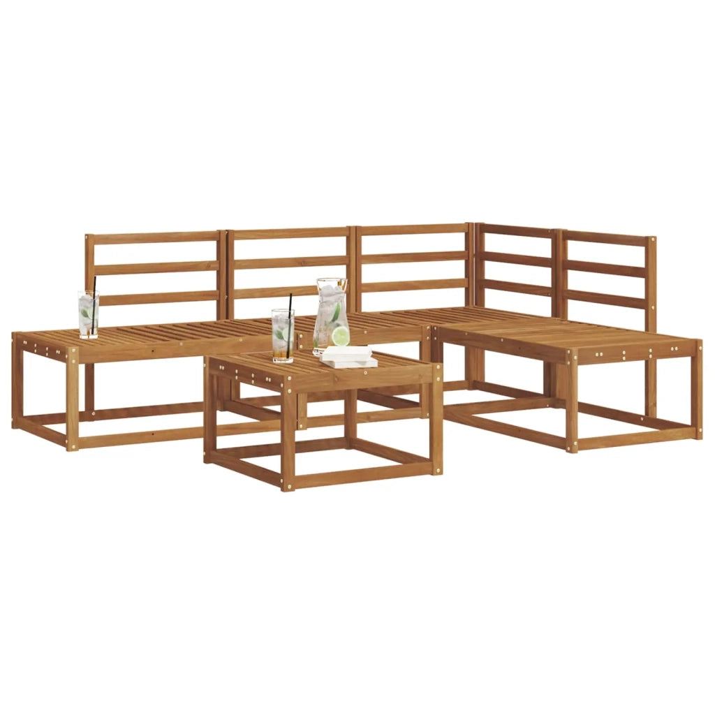 Set di divani da esterno 5 Pezzo Naturale