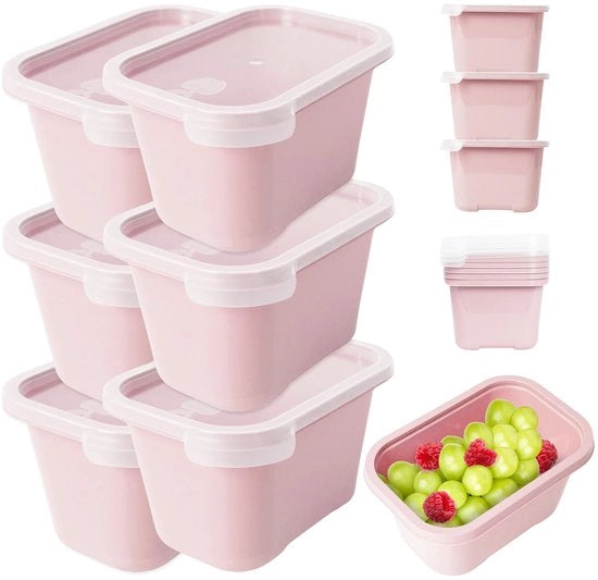 Set di contenitori per alimenti con coperchio – 6 pezzi da 1000 ml, BPA-free, ermetici e stivibili. Resistenti a microonde e lavastoviglie. Contenitori per alimenti con coperchio pastello.