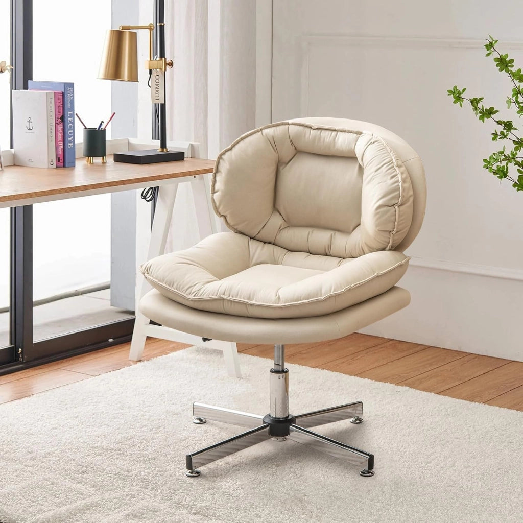 Sedia da ufficio, girevole a 360°, con piedistallo a croce, regolabile in altezza, senza ruote, ergonomica, portata massima: 150 kg