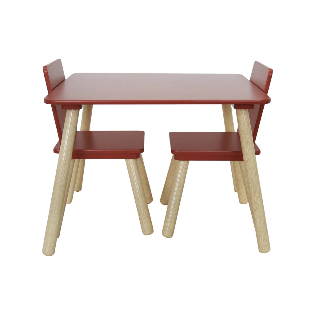 Tavolo per bambini con 2 sedie, terracotta