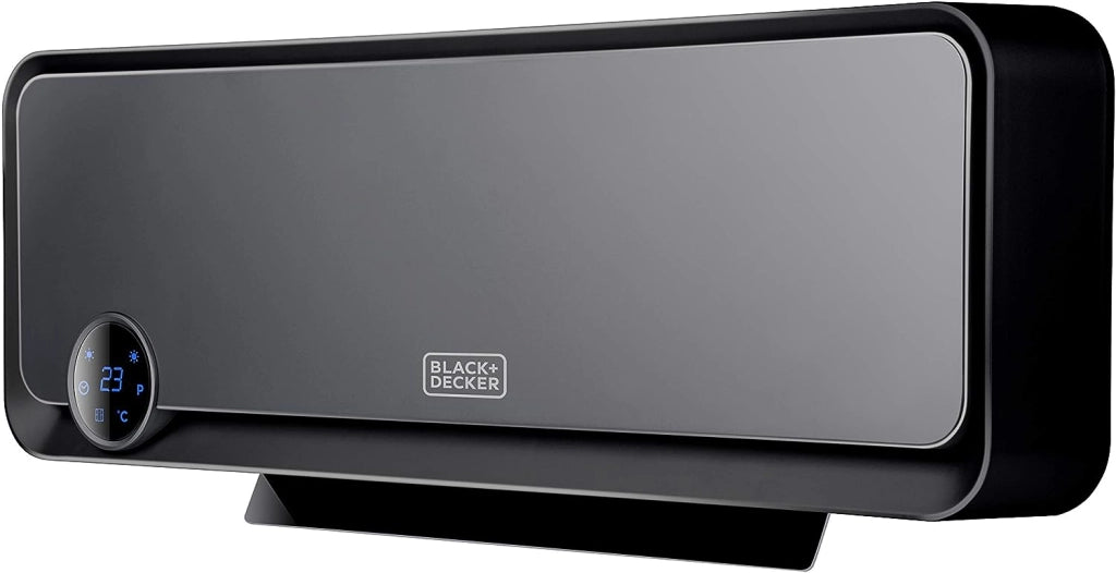 Black + decker bxwsh2000e - termoventilatore ceramico da parete, adatto per bagni, con termostato elettronico, programmatore, timer e telecomando. display led, sistema ptc e oscillazione automatica