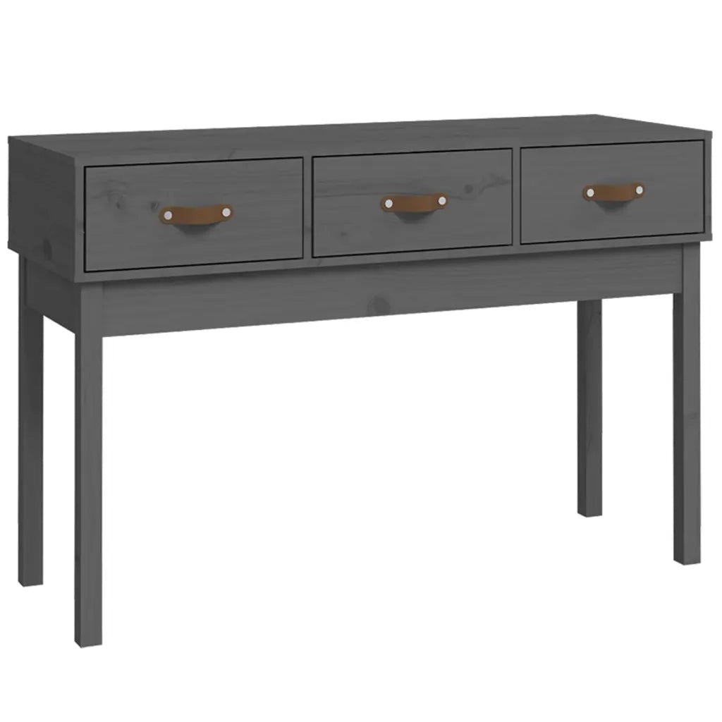 Tavolo Consolle Grigio 114x40x75 cm in Legno Massello di Pino 821756