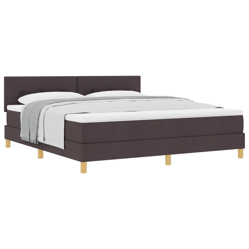 Letto con Box Spring e Materasso Marrone Scuro 180x200 cm Tessuto