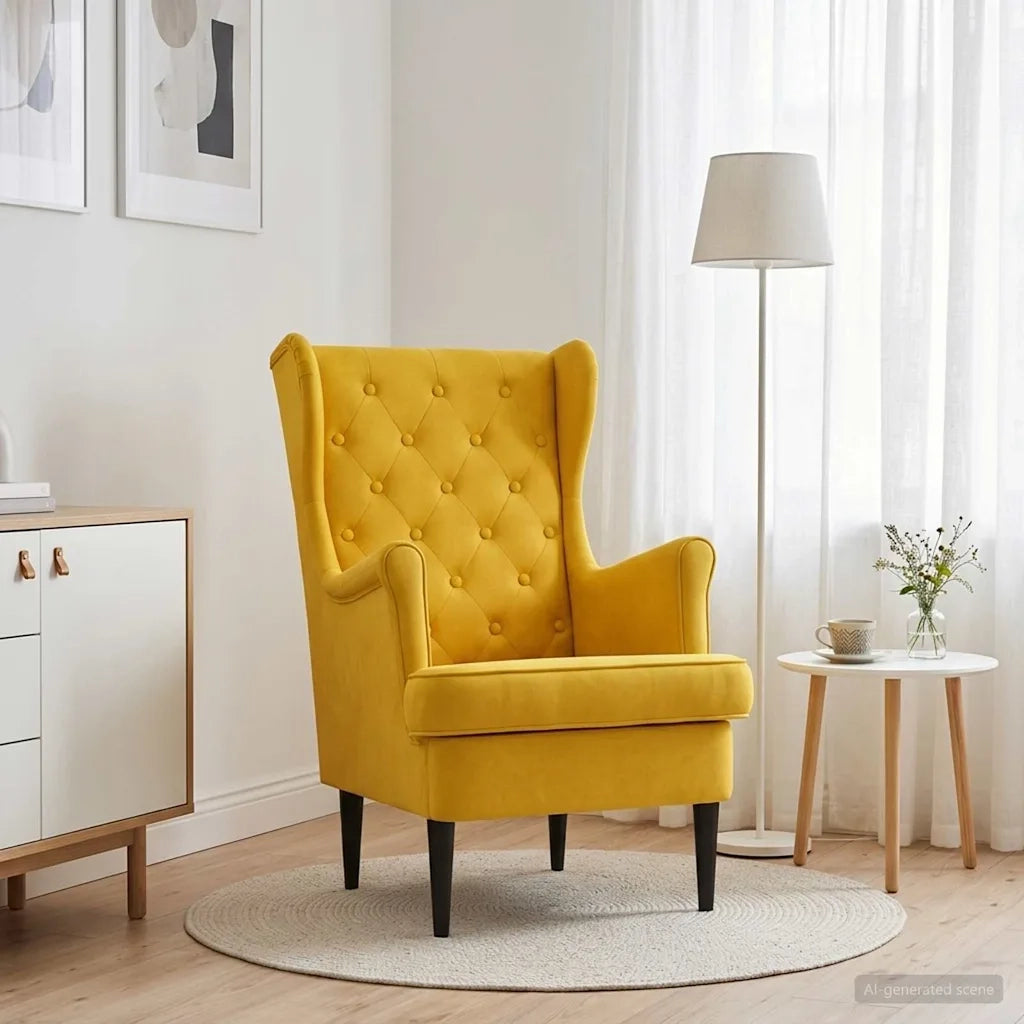 Poltrona Giallo Velluto 42029932