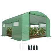 Serra Tunnel 4x3x2 m ¨C zephmum ¨C 6 Finestre 3 Porte a Rullo in PE Struttura Acciaio Galvanizzato Verde