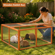 Rabbit Hutch 124x120x60 Cm Solid Fir Wood
