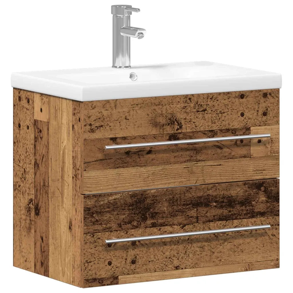 Armadio per Lavabo da Bagno con cassetto 2 pcs Legno vecchio 3332496