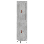 Credenza | Madia | Buffet da pranzo | Armadio da pranzo Grigio Cemento 34,5x34x180 cm in Legno Multistrato