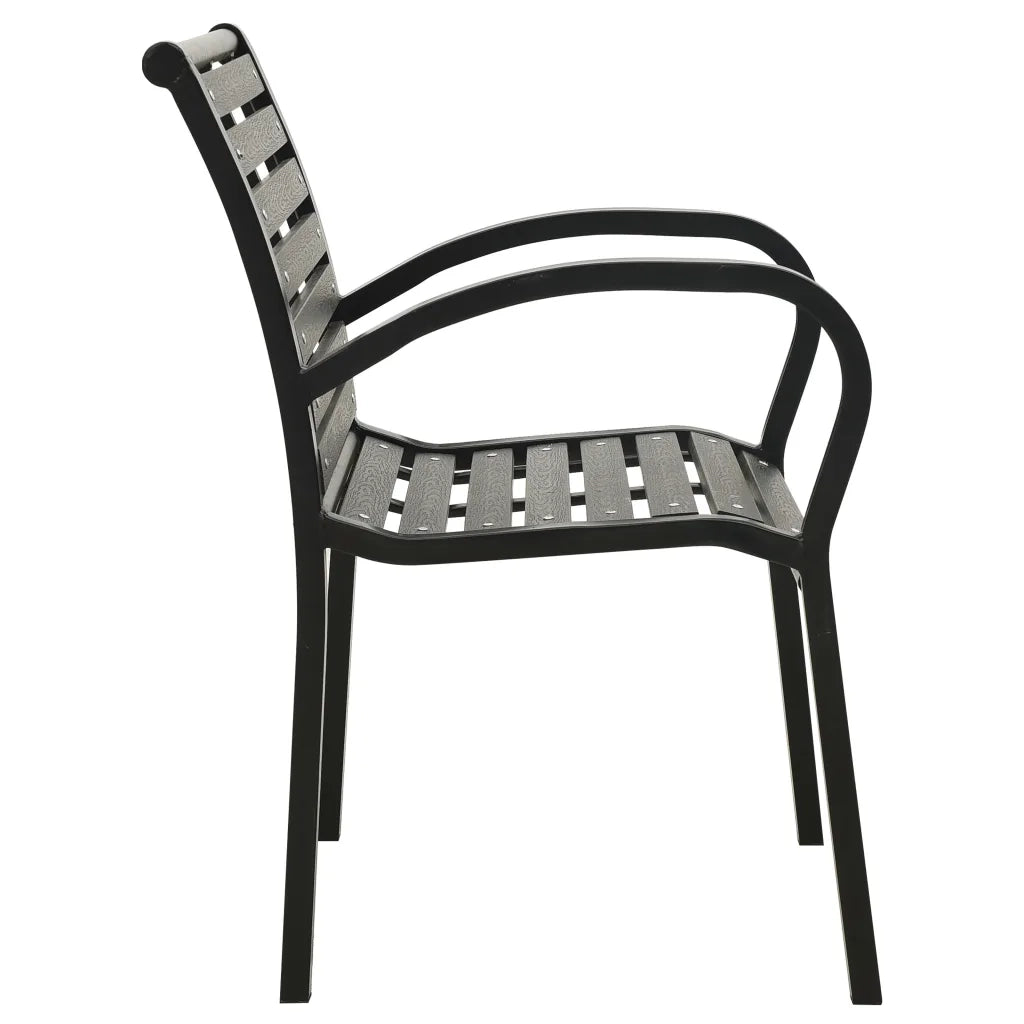 Sedie da Giardino 2 pz in Acciaio e WPC Nere 312034