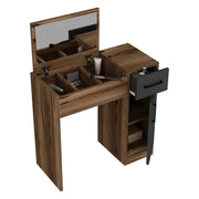 Mobile da Trucco Rodano, Toeletta Specchio Incluso, 77x37x109h cm Marrone Noce