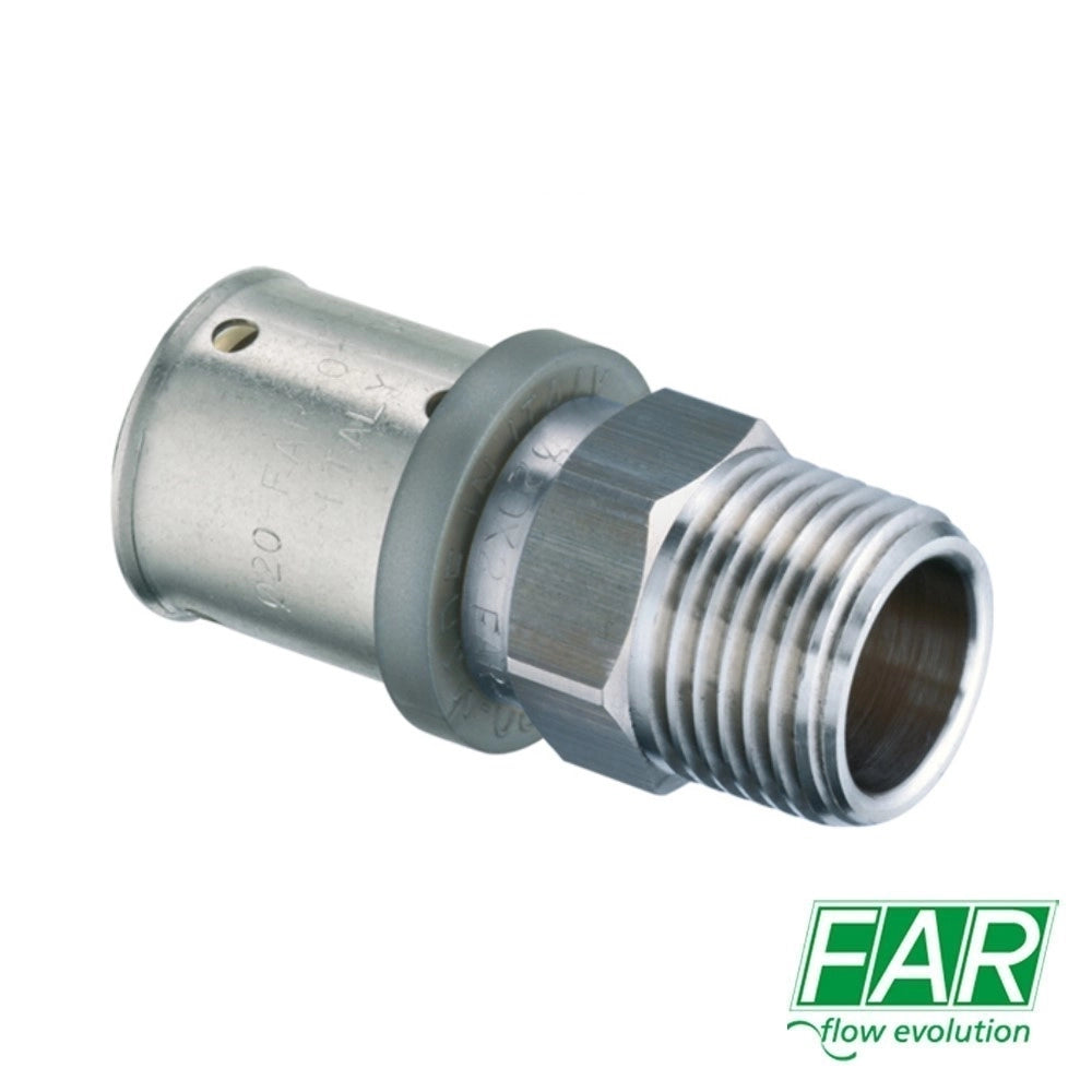 Niplex Raccordo 2 Uscite 1" Maschio D.26x3 mm FAR 5900 Per Multistrato
