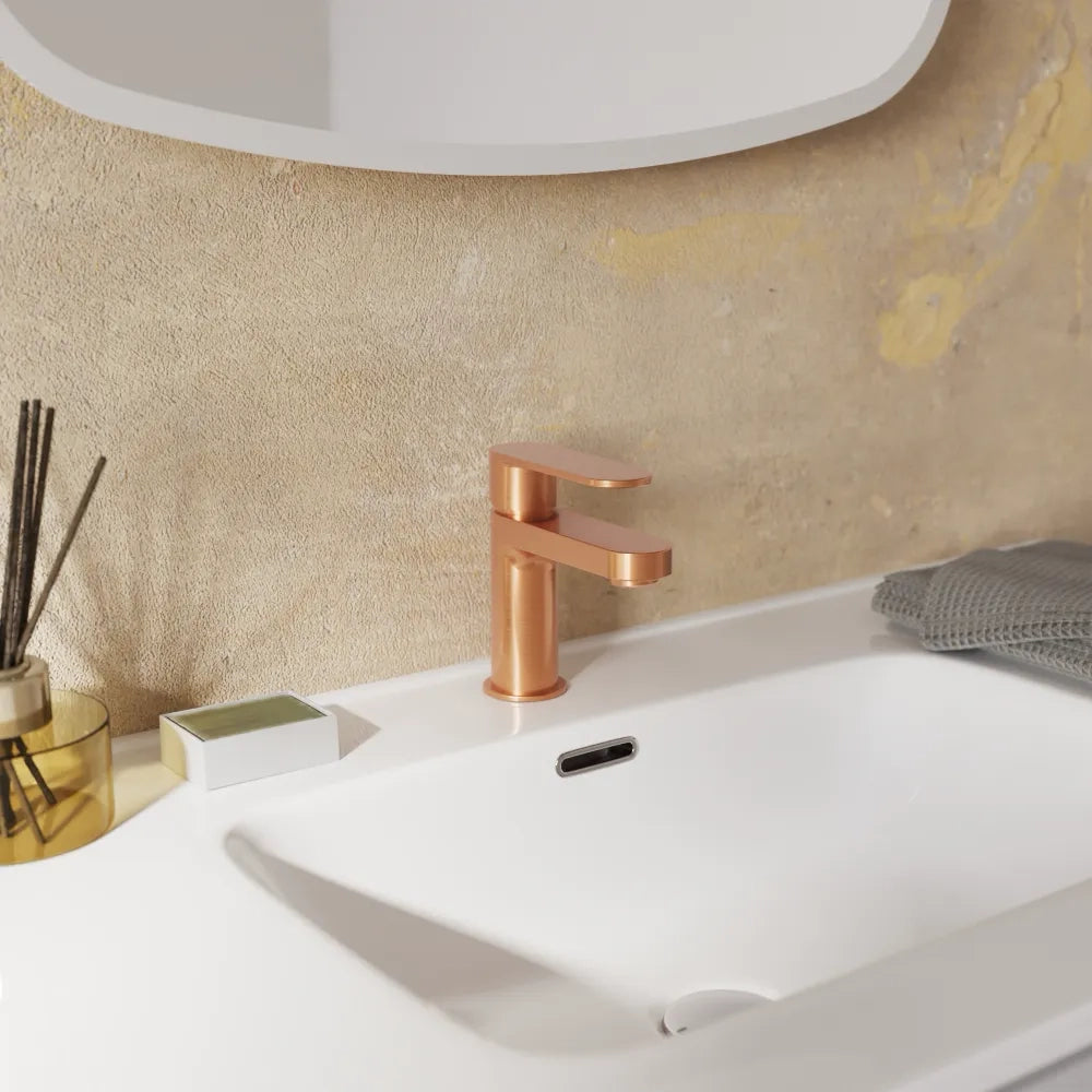 Set miscelatori lavabo 13cm bidet miscelatore doccia monocomando rame spazzolato | Margot