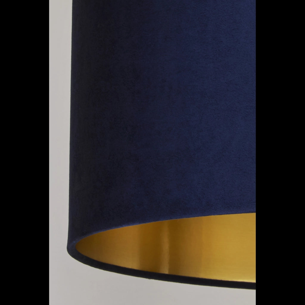 Paralume Contemporaneo Velluto Tessuto Blu Oro