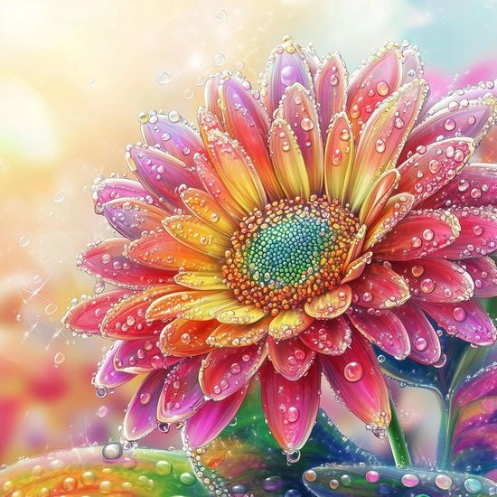 Kit di pittura con diamanti per adulti, fiori 5D, pittura con diamanti completa, fiori colorati, diamante, arte, kit, fiori interi, pittura con diamanti, arte fai da te