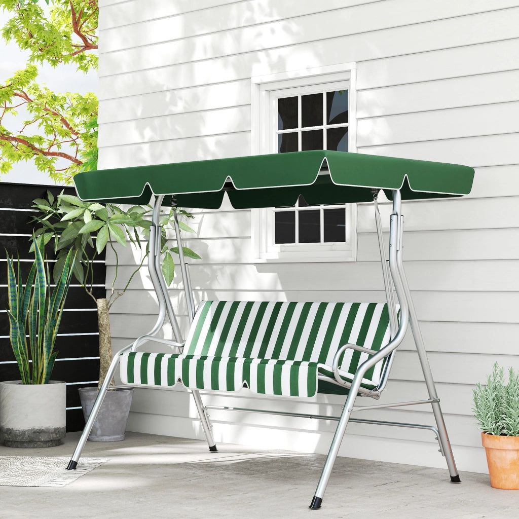 Altalena da giardino 3 posti ¨C zephmum ¨C verde 170x110x153 cm