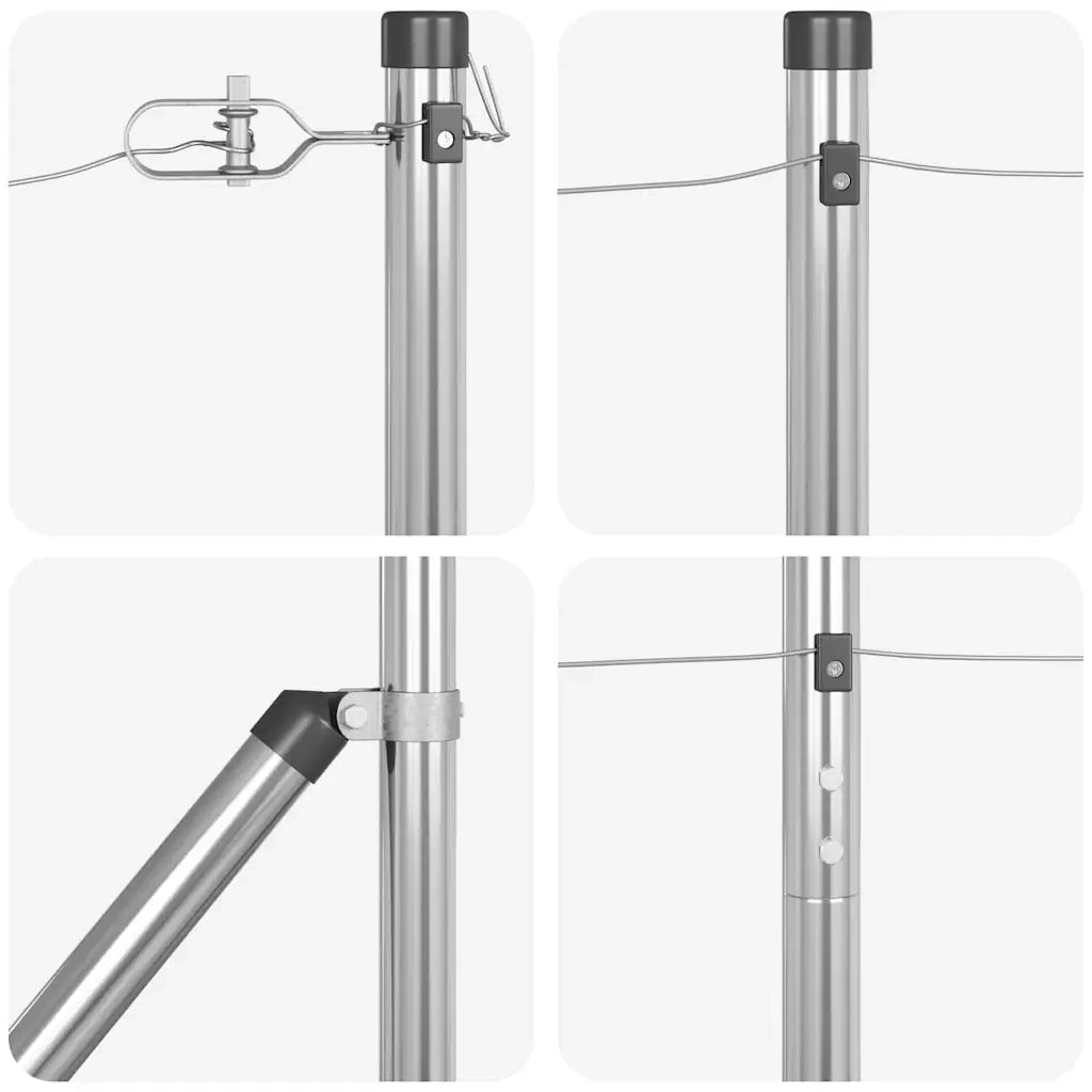 Palo della recinzione 7 pcs Argento Acciaio 42004280