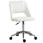Sedia girevole beige, sedia da ufficio regolabile in altezza per soggiorno e scrivania, compatta, ergonomica e moderna