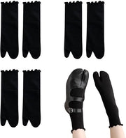 Set di 3 Paia di Calze Tabi con Caviglia Divisibile - Materiale Ademendente in Cotone - Caviglia Elastica - Calze per Adolescenti