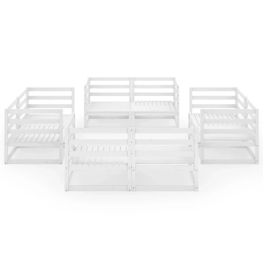 Set di mobili da giardino mobili da esterno 8 pezzi bianco legno di pino massiccio 02_0017788