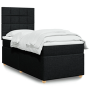 Giroletto a Molle con Materasso Nero 90x200 cm in Tessuto