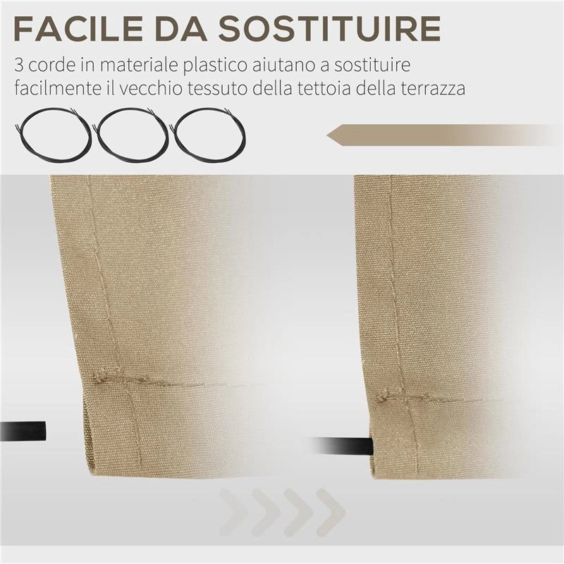 TELO DI RICAMBIO PER TENDA A BRACCI IN POLIESTERE ANTI UV DA 4X2.5M BEIGE
