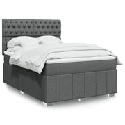 Giroletto a Molle con Materasso Grigio Scuro 160x200 cm Tessuto