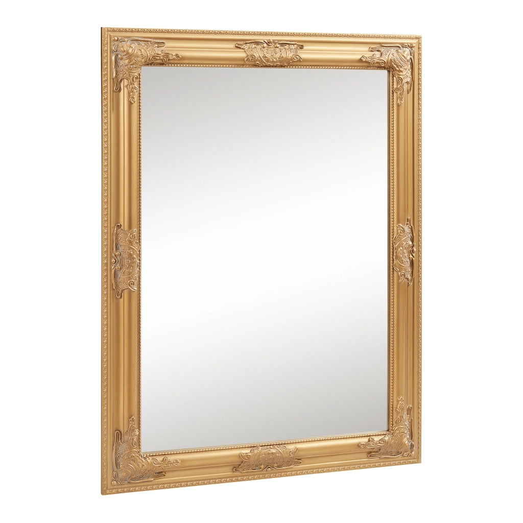 Specchio da Parete Punkalaidun con Cornice Dorata Stile Barocco 80x60 cm Verticale e Orizzontale [en.casa]