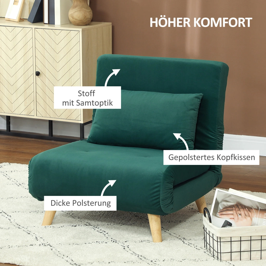 Poltrona letto reclinabile ¨C zephmum ¨C velluto verde scuro 120 kg