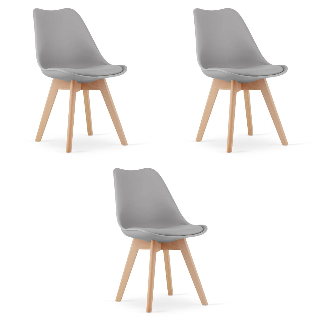 Sedia Valora RIKX grigia dal design ergonomico per il soggiorno x3