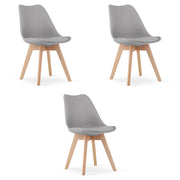 Sedia Valora RIKX grigia dal design ergonomico per il soggiorno x3