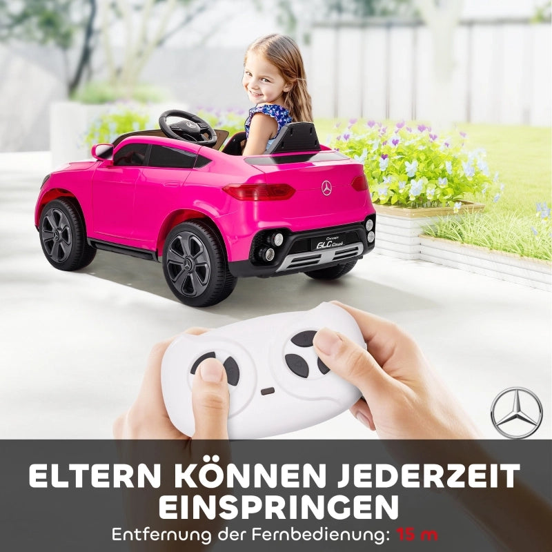 Macchina elettrica per bambini, auto per bambini 12V con telecomando, luci a LED, musica, 3 velocit¨¤, 3-6 anni, rosa