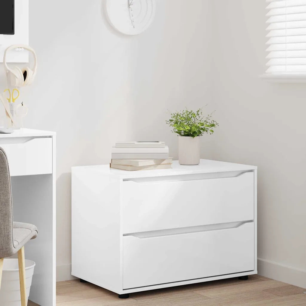 Armadio Bianco Lucido 80 x 48 x 57 cm Legno multistrato