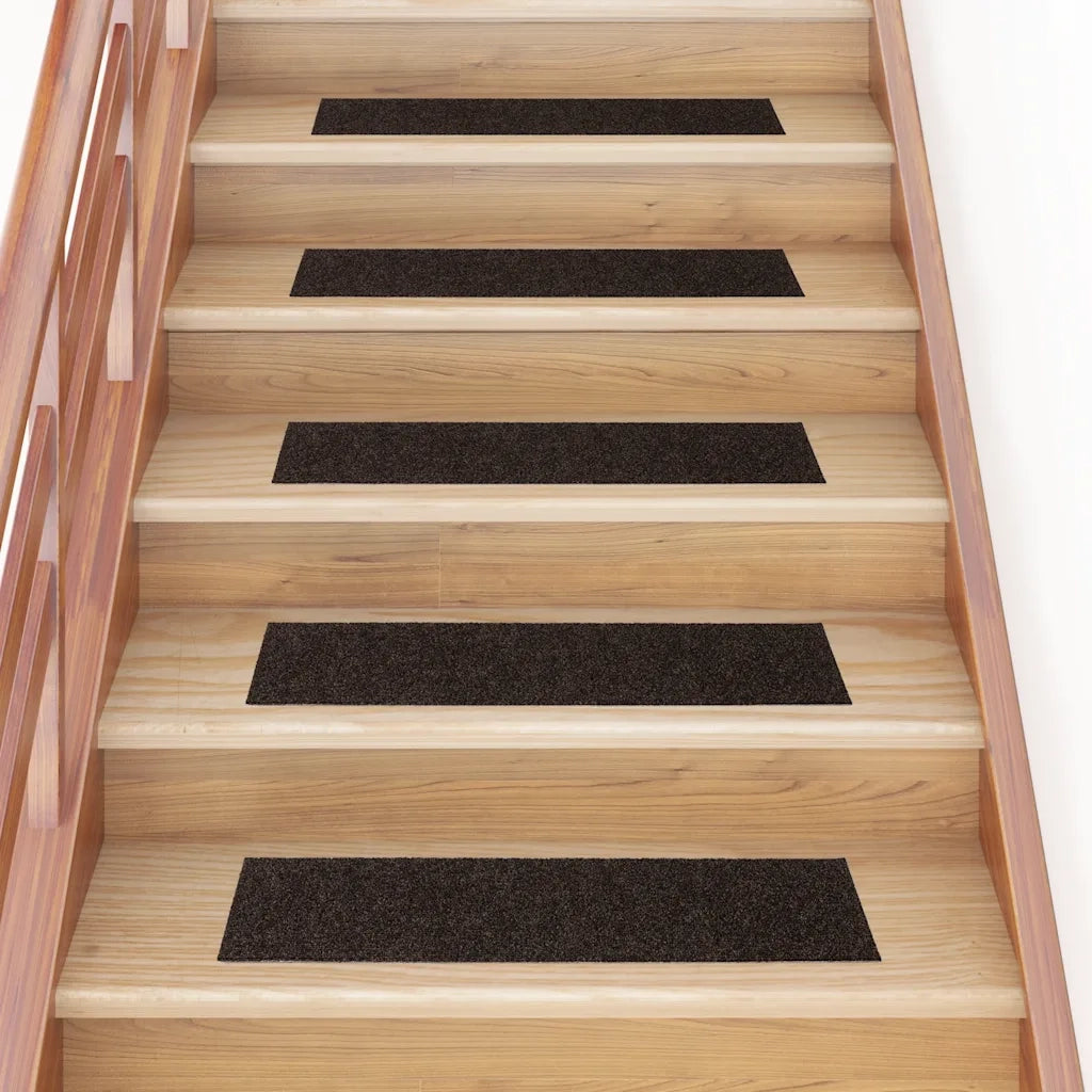 vidaXL Tappetini per scale autoadesivi 30 pz 76x20 cm marrone scuro rettangolari