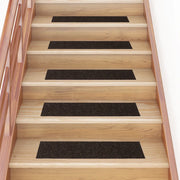 vidaXL Tappetini per scale autoadesivi 30 pz 76x20 cm marrone scuro rettangolari