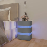 Comodino Grigio con Luci LED 45x35x67 cm in Truciolato cod mxl 58624