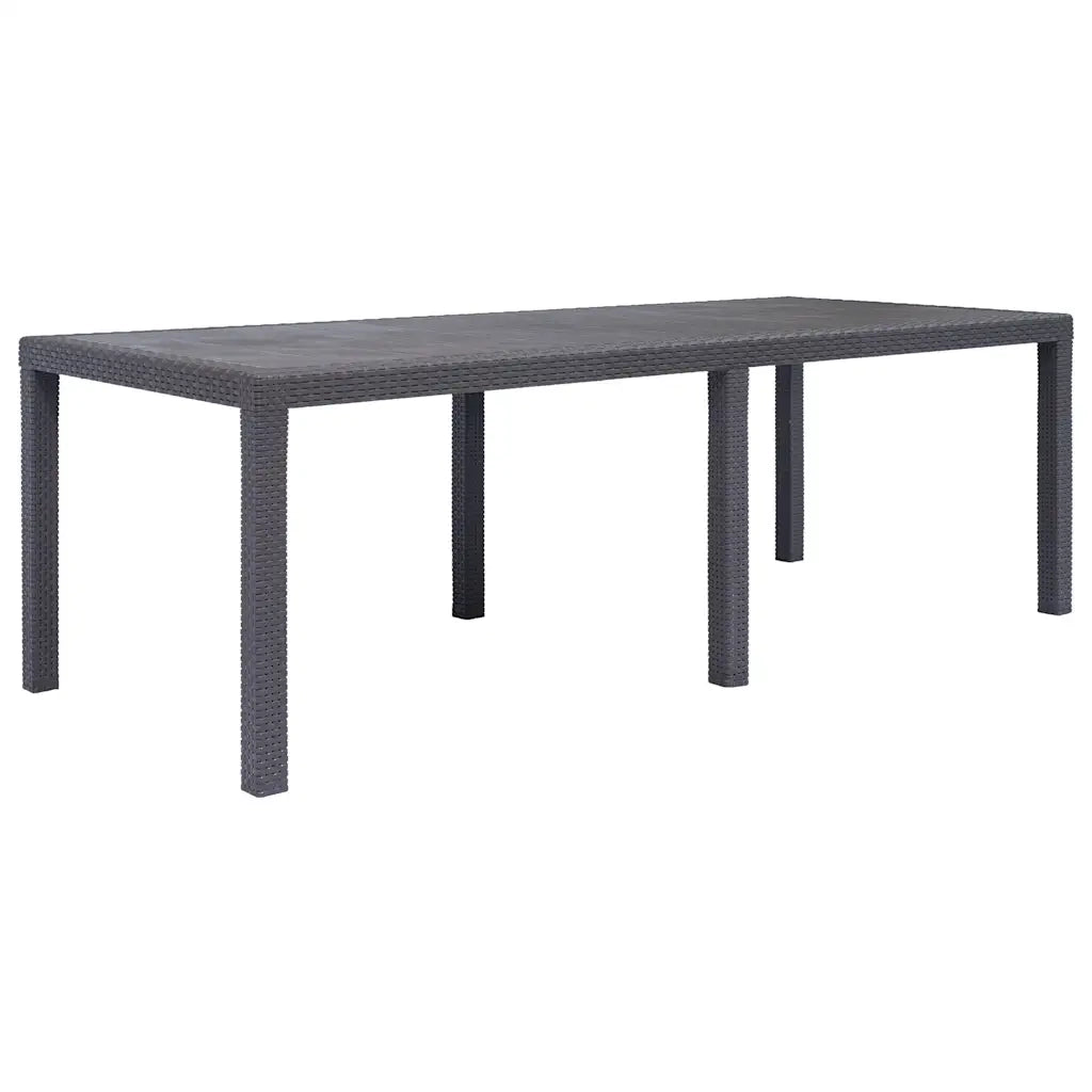 Tavolo da Giardino Marrone 220x90x72 cm Plastica Stile Rattan cod mxl 34453