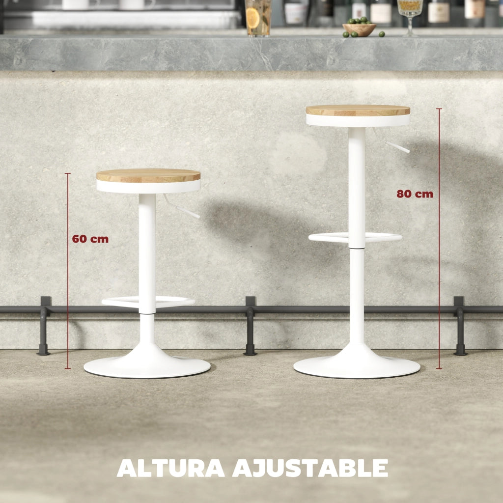 Sgabelli da Cucina ¨C zephmum ¨C Legno e Acero, Altezza Aggiustabile, 2 Pezzi