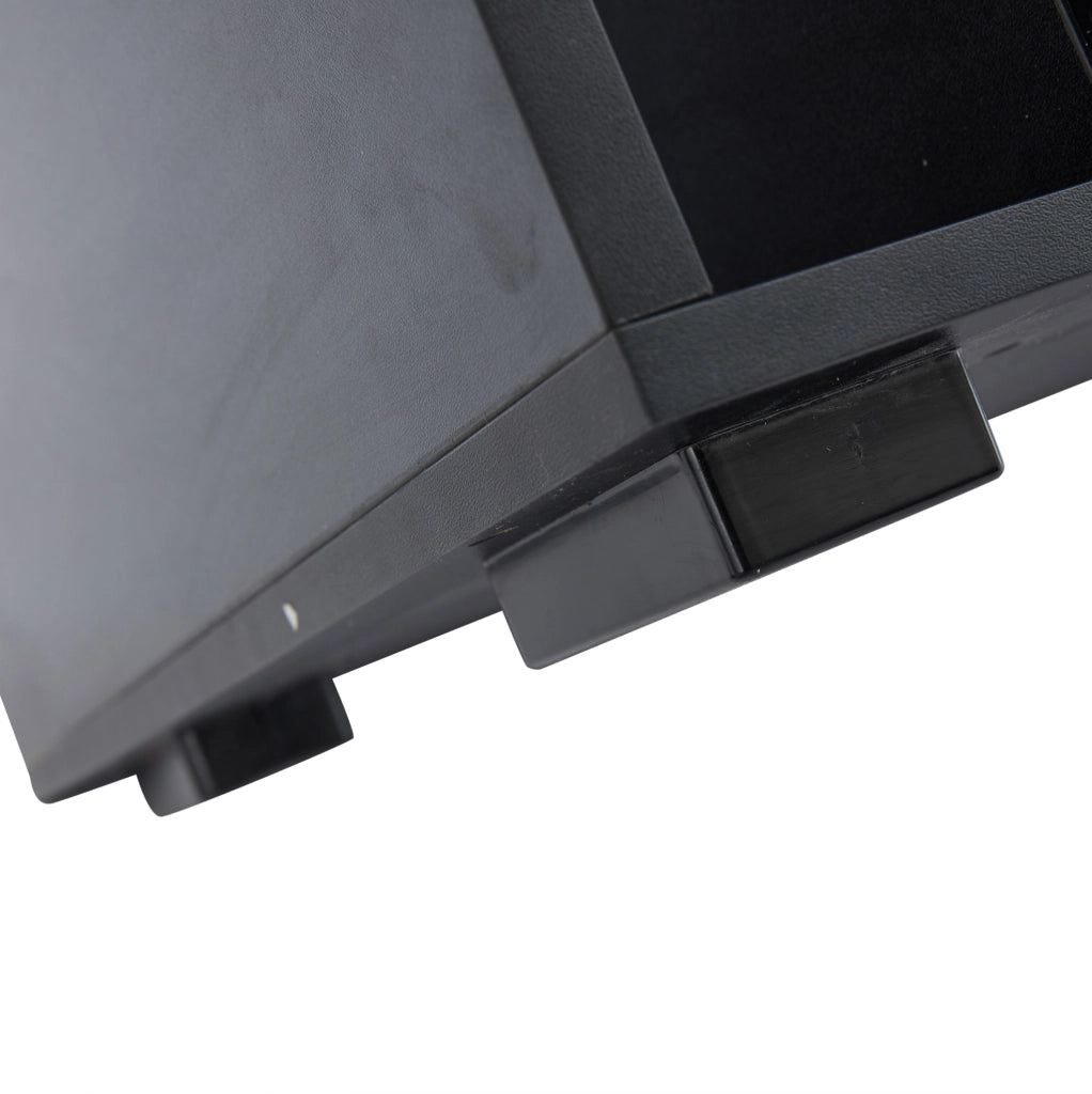 Tavolino da caffè moderno con LED; 100 x 50 x 40 cm; in truciolare e vetro temperato nero