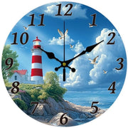 Orologio da Parete Ocean Faro, 12" alimentato da Batteria, Orologio Decorativo Silenzioso con Funzione Senza Suono per Salotto, Ufficio, Camera da Letto, Decorazione di Interno